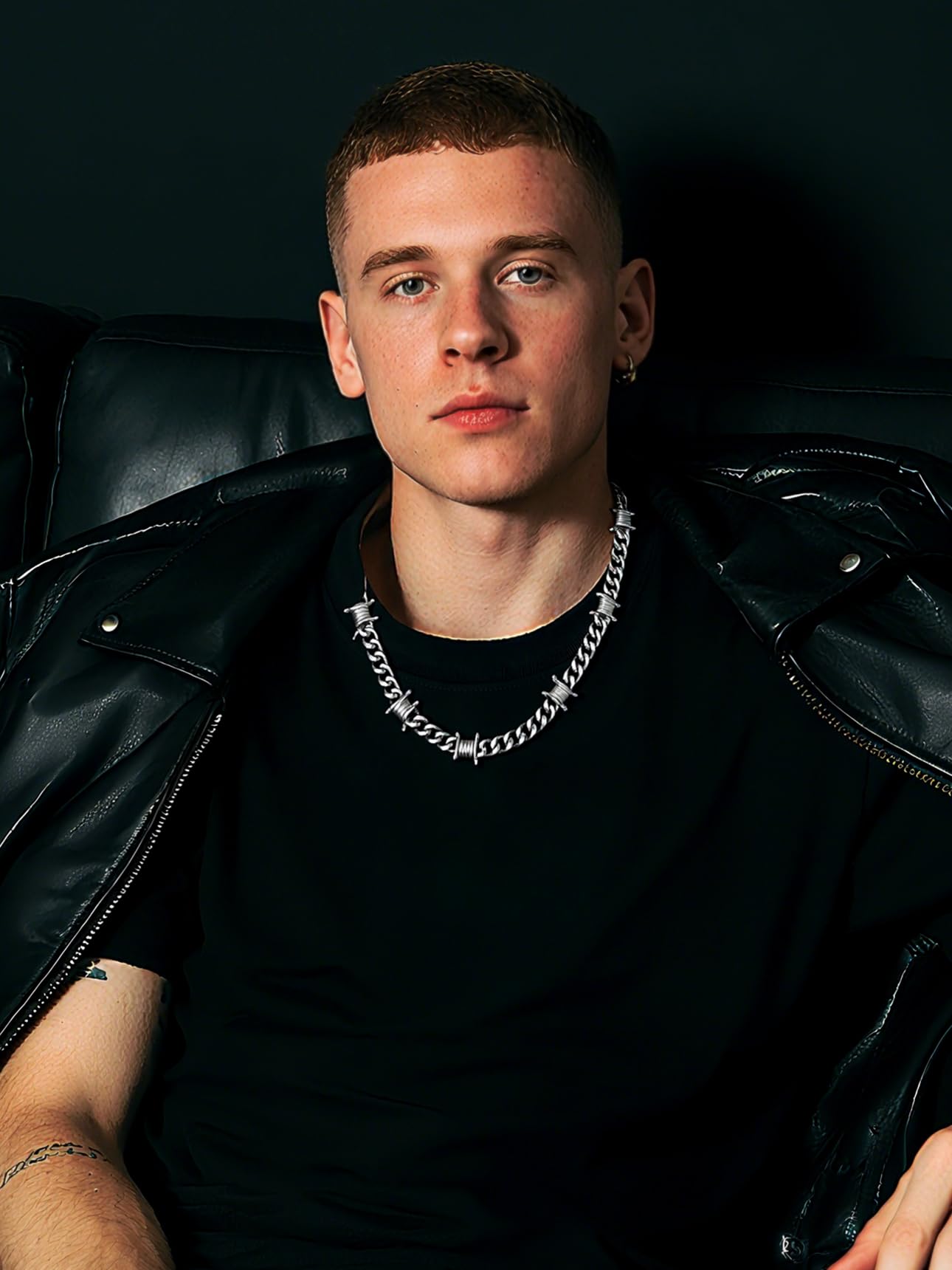 Bestyle Halskette Herren Stacheldraht Panzerkette Dornen Edelstahlkette Hip-Hop Punk Gothic Kubanische schmuck männer Verlängerungskette
