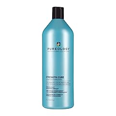 Pureology Strength Cure Shampoo - For Damaged or Color-Treated Hair, Strengthens & Prevents Breakage, Seals Split Ends, Vegan & Sulfate-Free