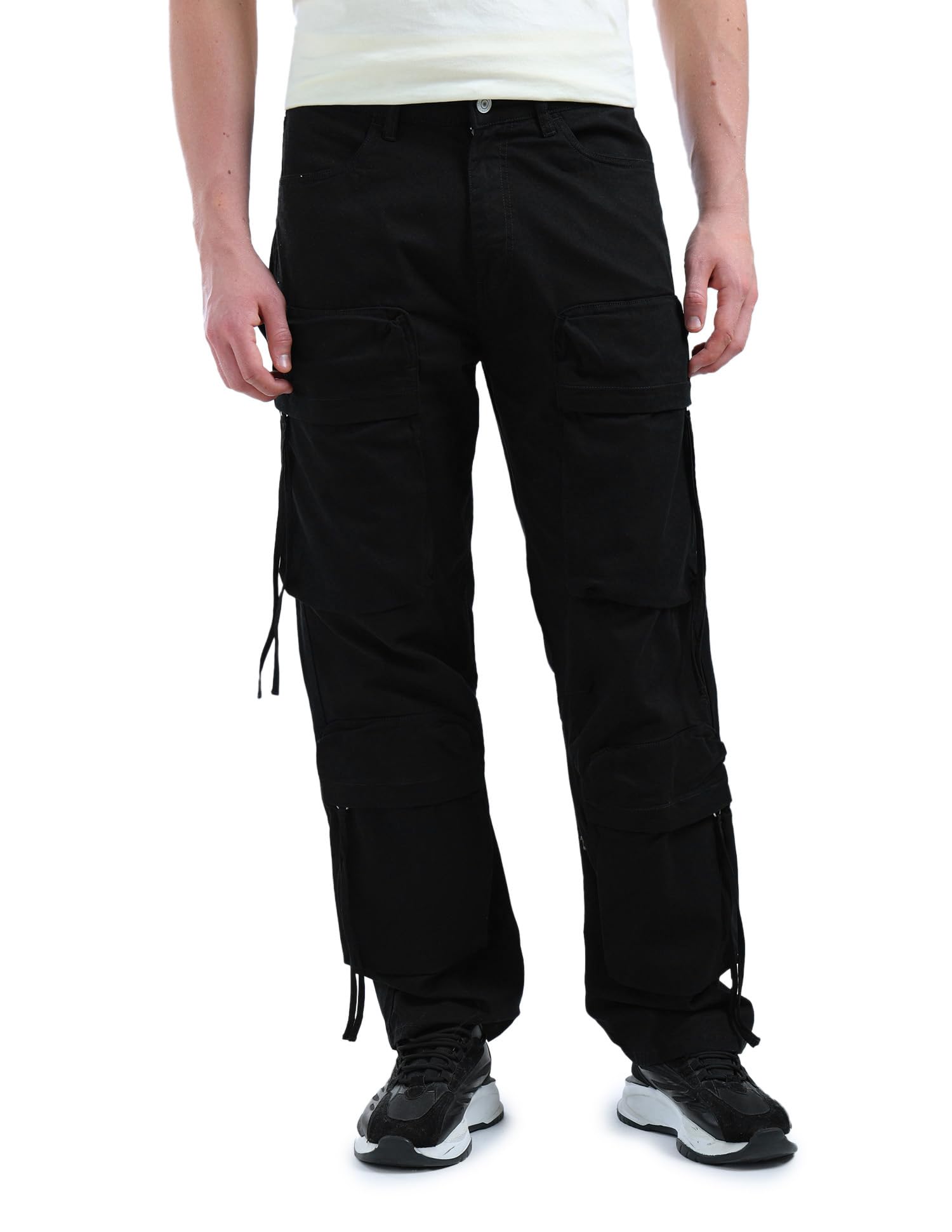 flying machine Men's Loose Fit Cargo| Solid | Mid Rise | Cargos for Man-picture-27