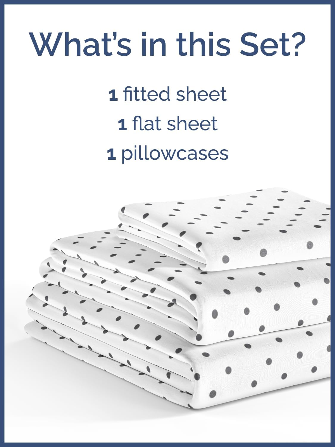 Kids Black Polka Dots Twin 3 Piece Microfiber Sheet Set - Boys, Girls, Teens, Toddler - Easy Fit Deep Pockets - Soft, Breathable, Hotel Quality Sheets - Machine Washable - Wrinkle Free - Cute and Cozy