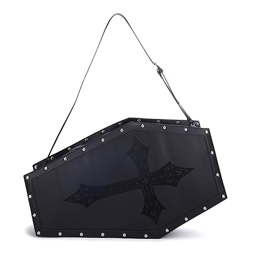 Dolls Kill Dead Weight Coffin Weekender by Widow - Coffin Shape Bag Made From Vegan Leather, Perfect for Spooky Getaways - Black - Black