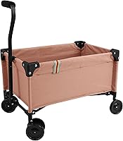 509 Crew Little Wagon Pink - Folding Pull-Along Toy Cart for Dolls, Stuffed Animals & Kids 3+ Adjustable Handle