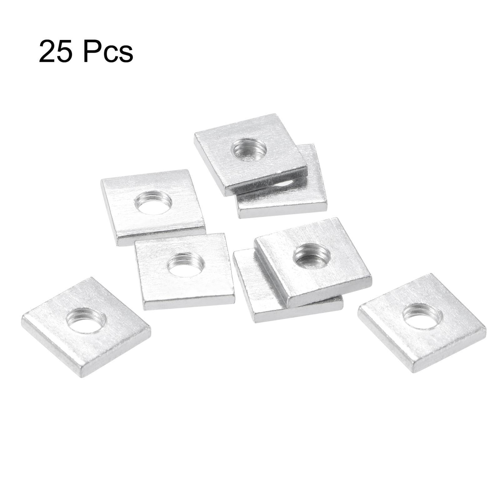 Tool Parts and Accessories Square Nuts M4x12mmx2mm Zinc-Plated Metric Coarse Thread Assortment Kit 25pcs (#CN-140824-14104)