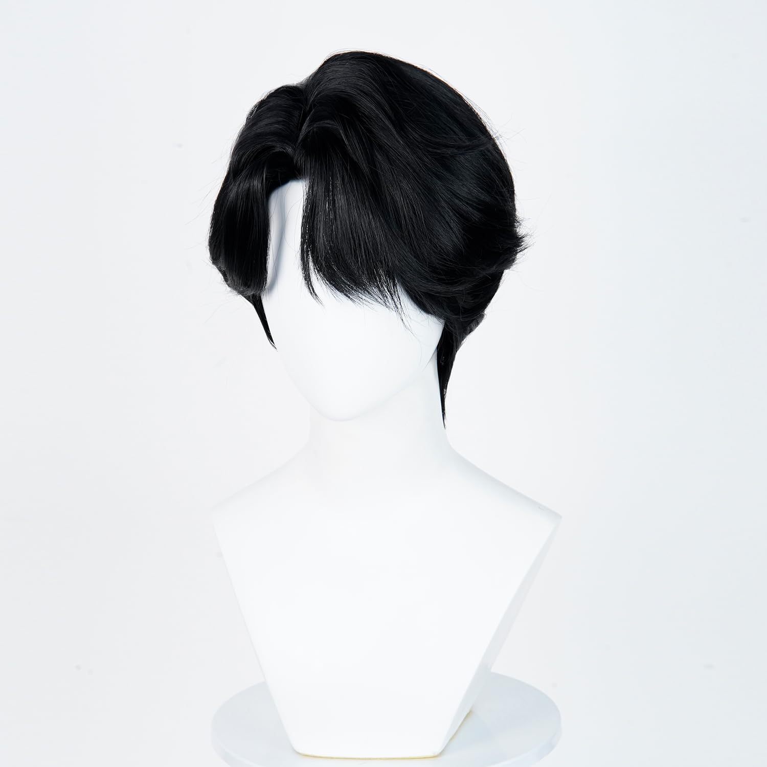 QACCF Short Layered Synthetic Fiber Mens Halloween Pelucas Chostume Cosplay Wig (Black)