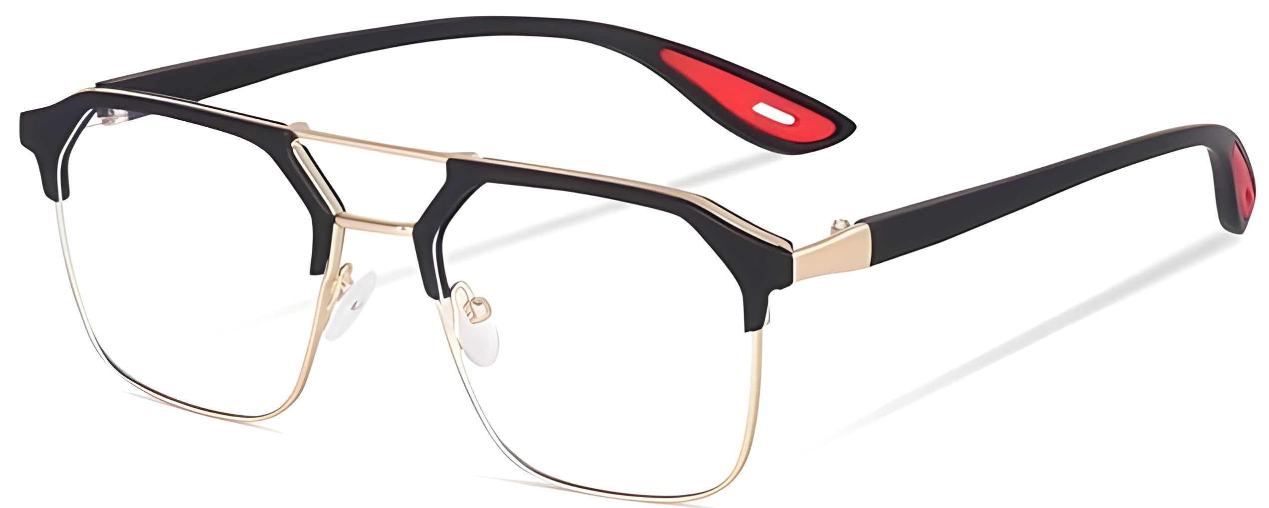 Roshfort Blue Light Blocking Glasses Gold Italic Gold Black - Image 1