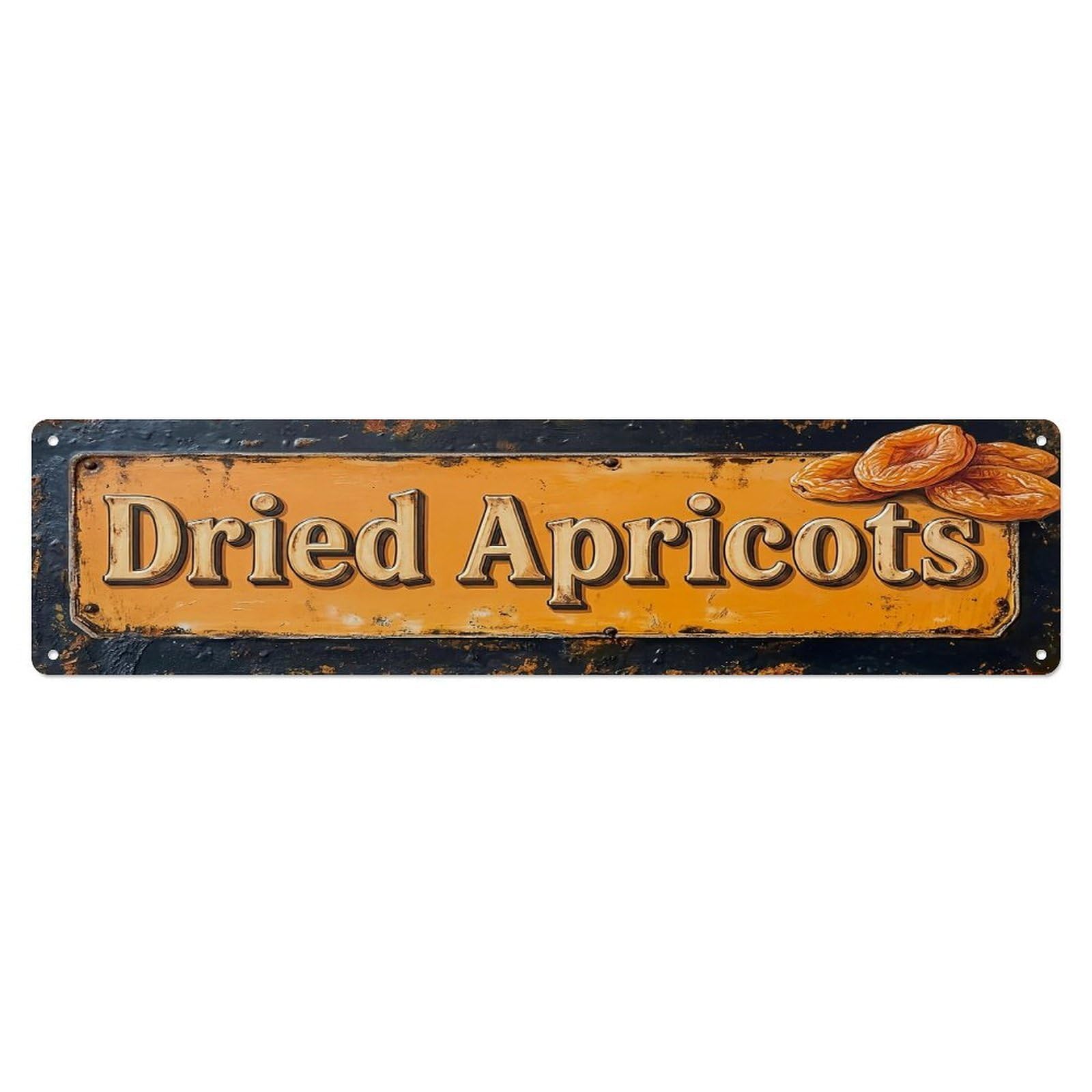 Vintage Dried Apricots Sweet Farmhouse Metal Tin Sign