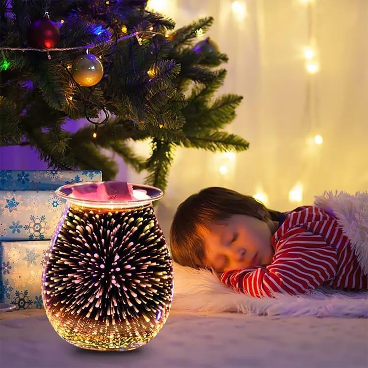 Dicimi 3D Candle Candle Warmer, Electric Oil Burner, Fragrance Warmer for Home Office Bedroom Living Room Present and Decorations (3D Fireworks) - Thumbnail 4
