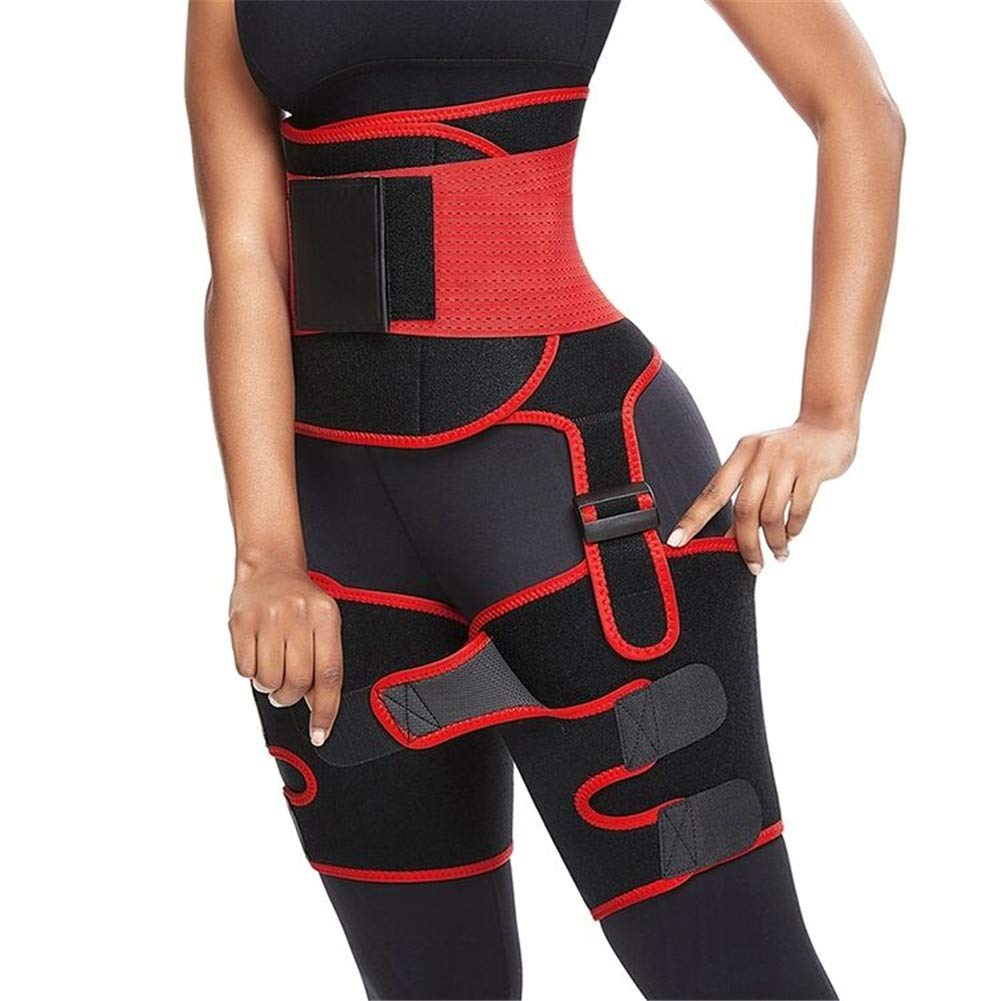 Femme Ceintures Sudation,Serre Taille Ceinture d'entraîneur Réglable Ceinture Minceur,Prévenir De Blessure Et Soulager La Douleurpour pour Sport,Gaine Amincissante Ventre Plat,Rouge,M
