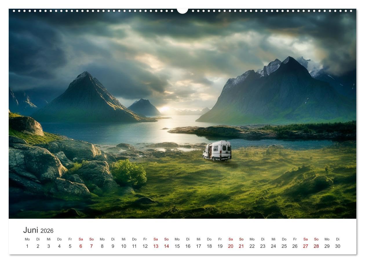 Der Ruf des Nordens (hochwertiger Premium Wandkalender 2026 DIN A2 quer), Kunstdruck in Hochglanz: Kommen Sie mit ins Camperparadies Skandinaviens! (CALVENDO Natur)