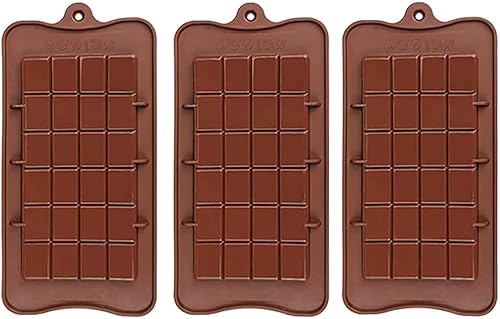 Molde de silicona para chocolate, paquete de 3 unidades, antiadherente, de grado alimenticio, barra energética de chocolate, herramienta de cocina
