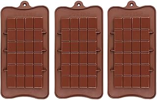 3-Pack Break-Apart Silicone Chocolate Bar Molds - Food Grade Non-Stick Energy Bar Molds for Valentine's DIY, Candy, Baking & Gifts