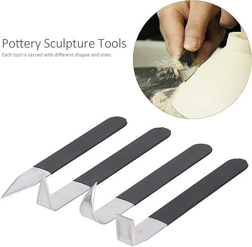 Miniatura 4 de Herramientas de escultura de cerámica, 4 piezas, juego de herramientas de escultura de arcilla, cuchillo de recorte, herramientas de cerámica,