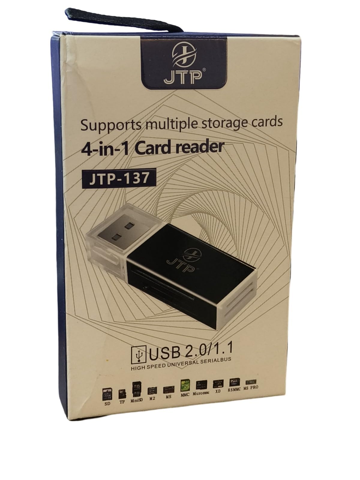 JTP-137 Micro SD Card Reader, 4-in-1 SD Card Reader to USB Adapter, Memory Card Reader for MS Duo/Pro, M2 Card, SDXC, SDHC, MMC, RS-MMC, Micro SDXC, Micro SDHC and TF Card