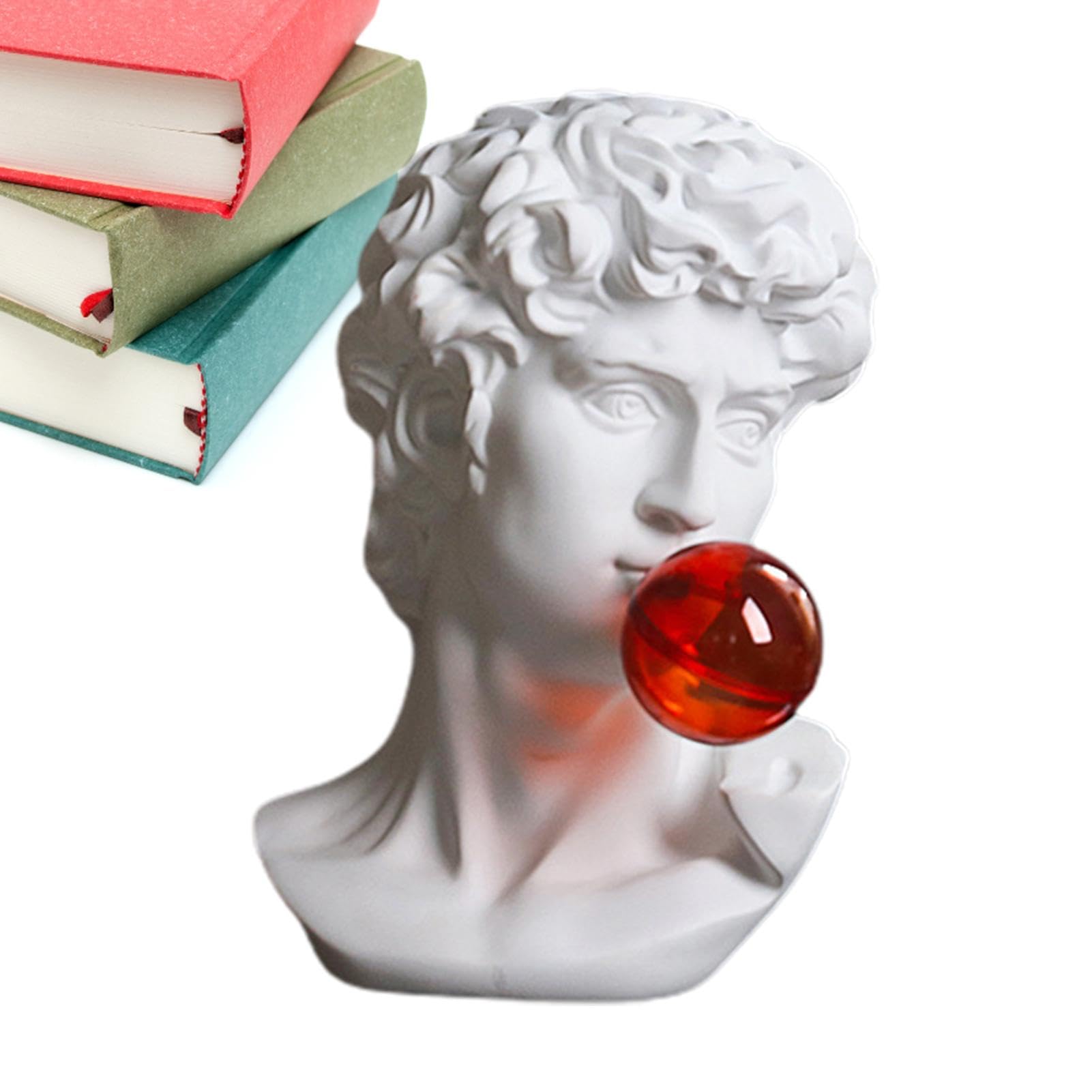 Statua di David, Statua del busto David Blowing Bubbles scultura unica, statua artistica da desktop impermeabile, ornamenti decorativi multifunzionali, decorazione per la casa per tavolo,