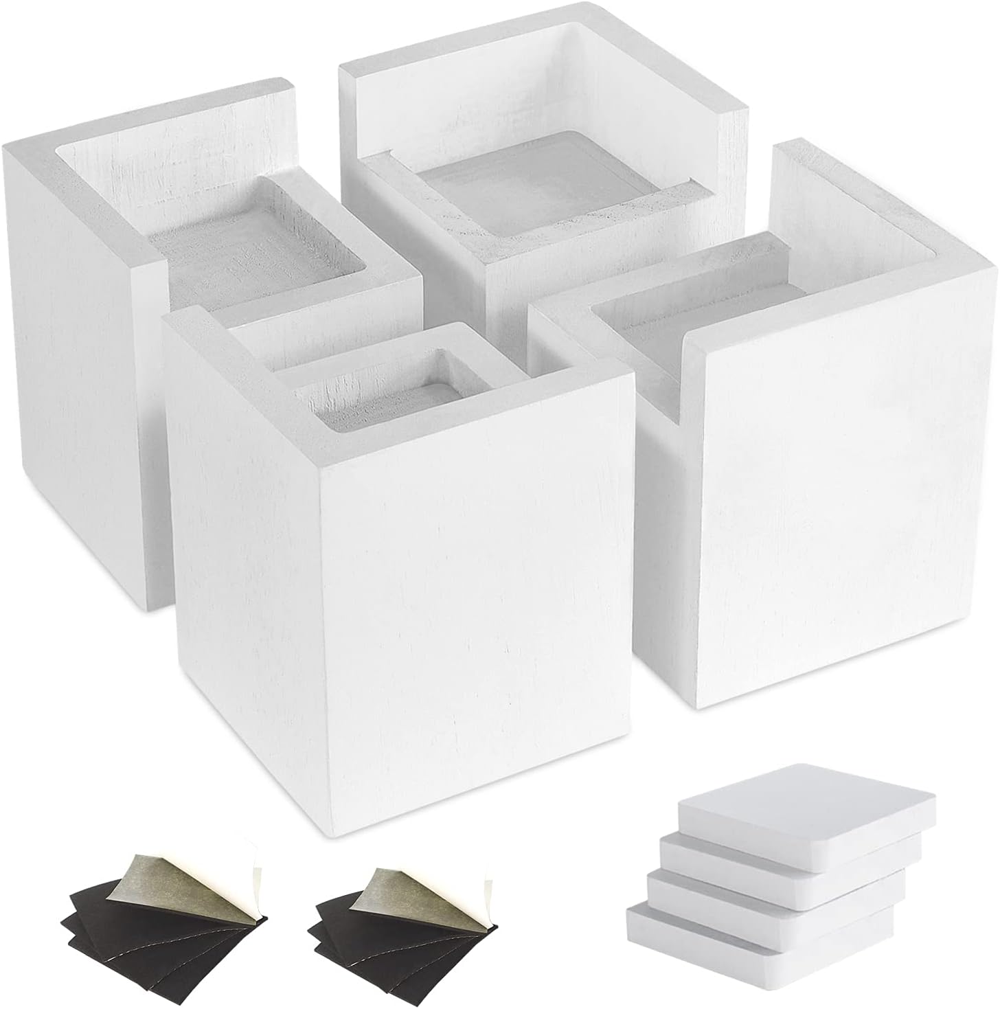 FASONLA Bed Risers (Set of 4) Furniture Risers Lifts Height
