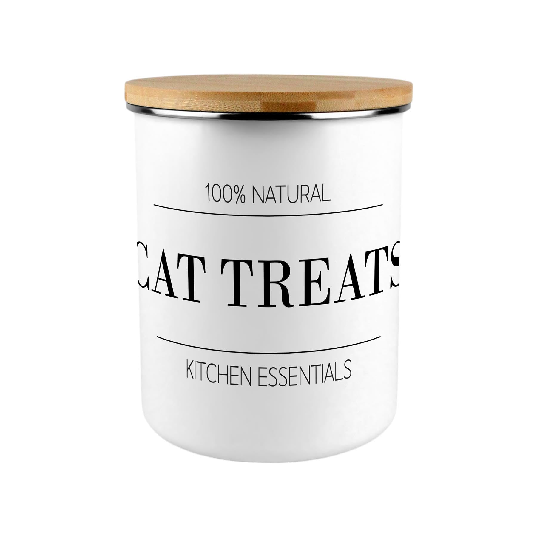 Minimalist Cat Treats Canister - Modern Black & White Gift for Cat Lovers