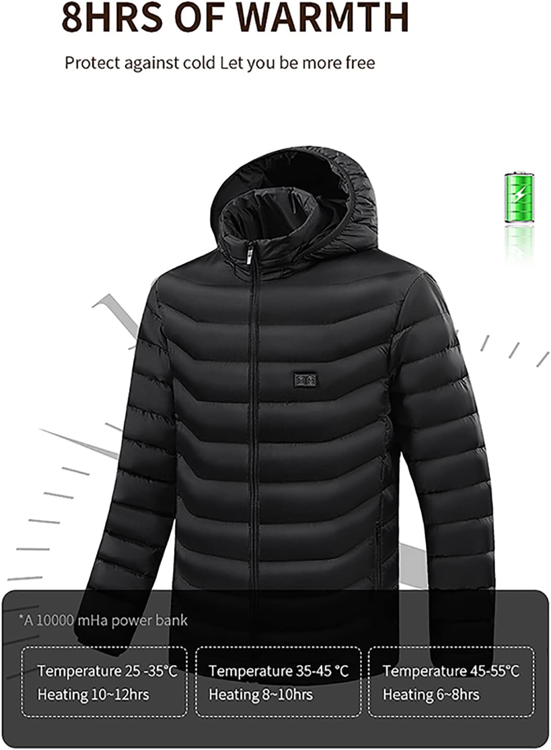 USB Electric Heated Jacket Heated Hoodie (Not Include Mobile Power) Men's Heated Vest Hunting Vest Lightweight