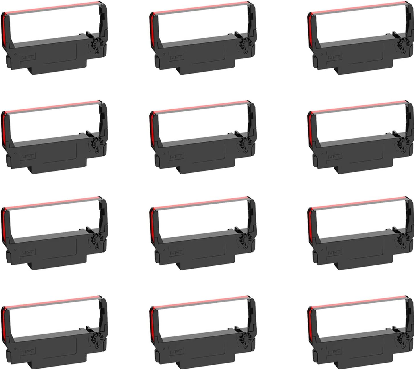 Bigger Replacement for ERC-30, ERC 30 34 38 B/R Compatible Ribbon Used with Epson ERC30 ERC34 ERC38 NK506 Printer (Black and Red, 12 Pack)