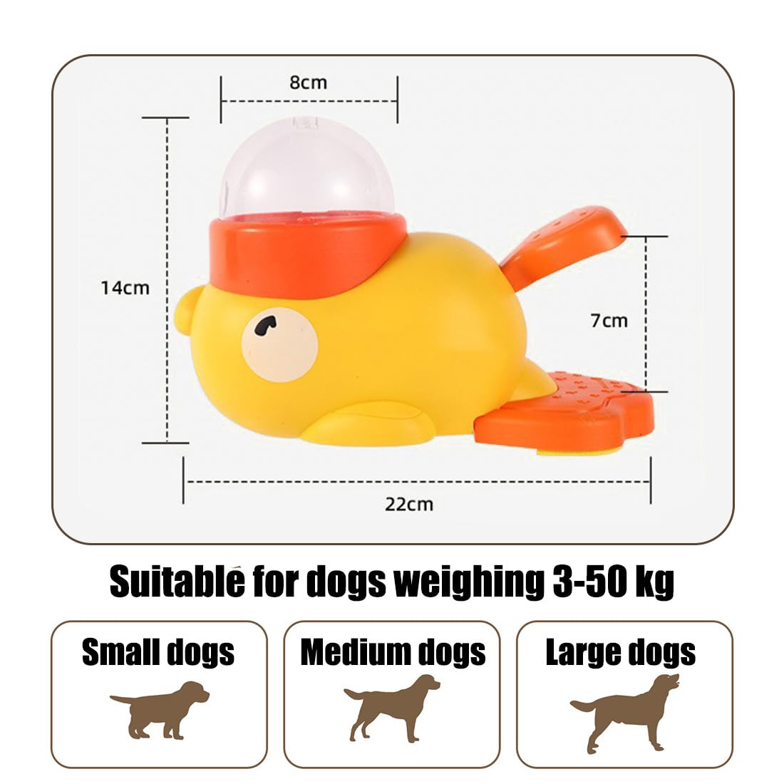 Dispensador de golosinas for Gatos, máquina tragamonedas interactiva con Forma de Pato y Perro, con Tres Salidas de Comida Ajustables, Juguete de Rompecabezas de alimentación Lenta.(2Yellow)