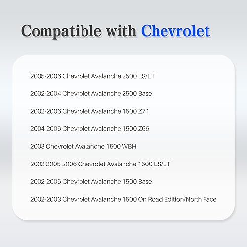 Miniatura 6 de CarPartsDepot Conjunto de parrilla delantera con barra central cromada compatible con Chevrolet Avalanche 1500 2500 Series GM1200543 88968960