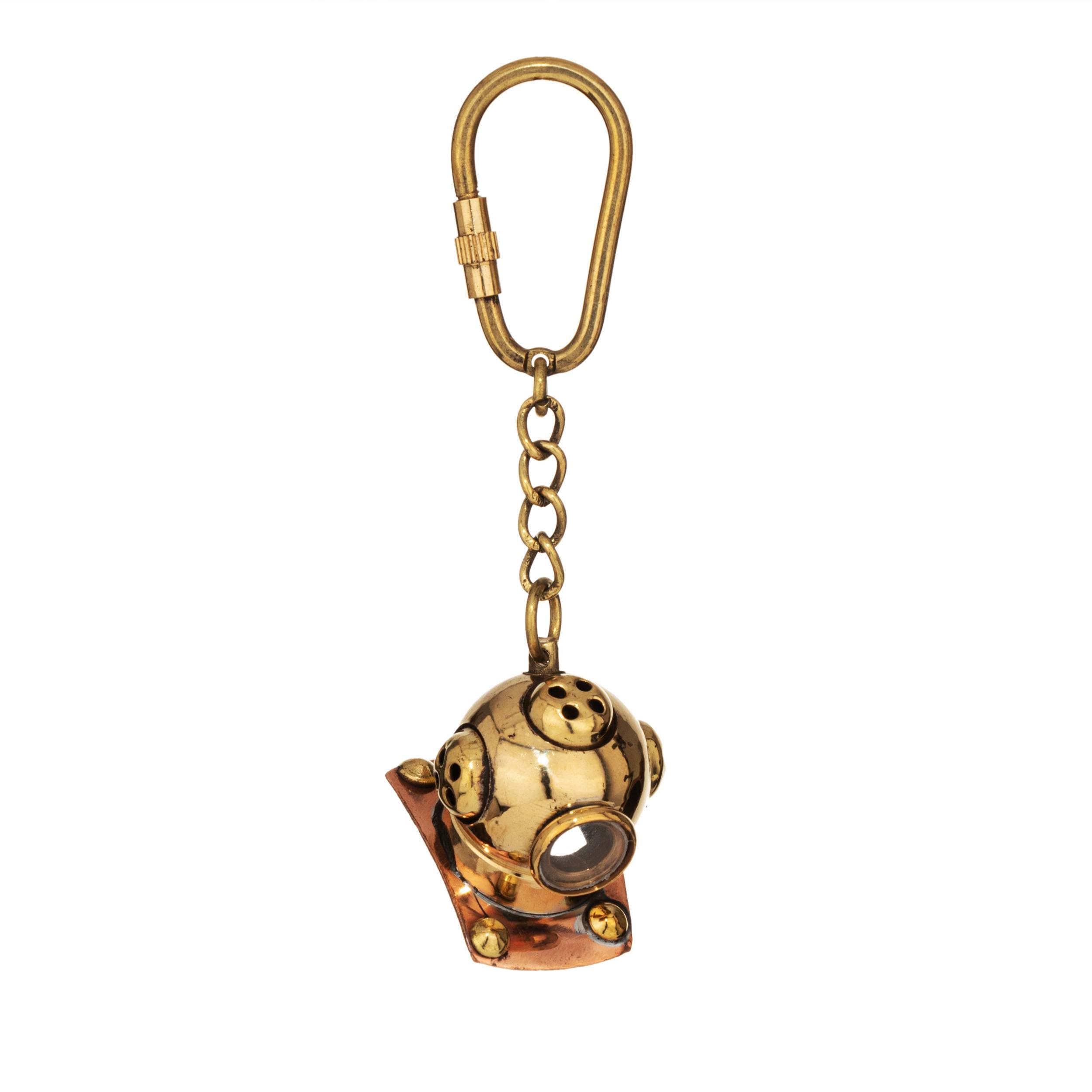 NKlaus Diving Helmet Keyring Brass / Copper - 9x3.5cm Nautical Style Decorative 16025, copper, M