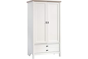 Sauder Cottage Road Armoire in Soft White Finish