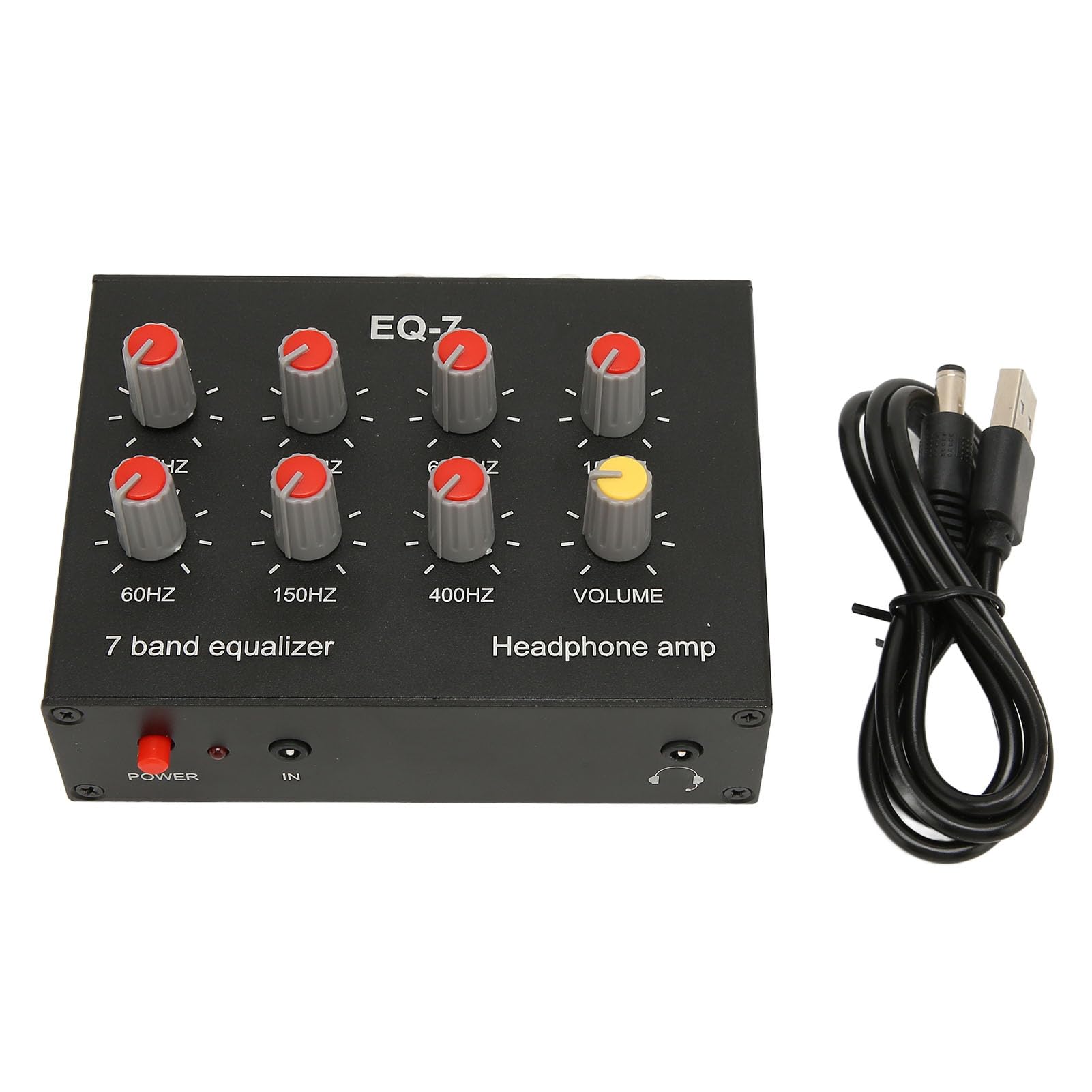 Zopsc 7 Band Sound Equalizer Output Input 12dB High Bass Adjustment Dual Channel Digital Equalizer
