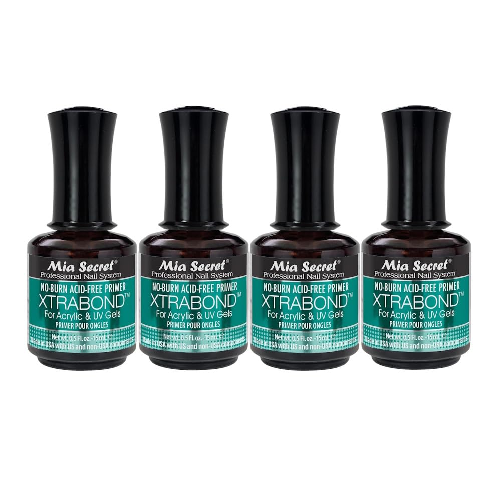 4PCS No Burn Acid Free Primer Xtra Bond Acrylic Uv Gel 0.5 Fl Oz…