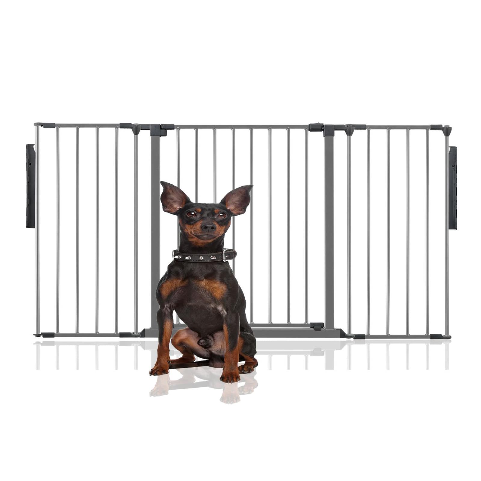 Bettacare Premium Multi Panel Flexible Pet Barrier, up to 154cm Wide, Grey, 70cm High, Dog Barrier for Pets Dogs and Puppy, Puppy Barrier suitable for Indoor and Outdoor use, Easy Installation
