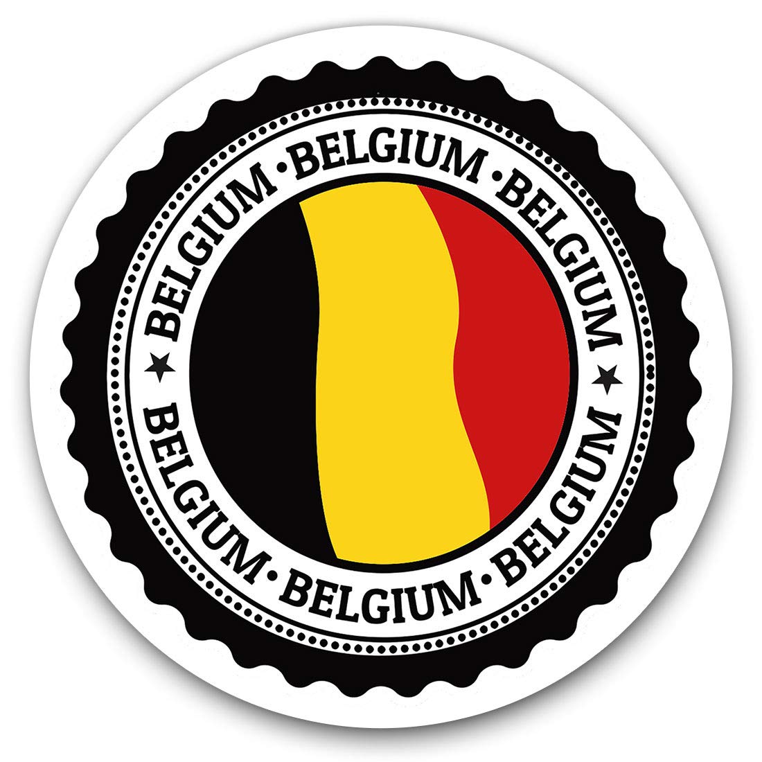Vinyl Stickers (Set of 2) 10cm - Belgium Flag Belgian Travel Europe Decals for Laptops,Tablets,Luggage,Scrap Booking,Fridges, 4757