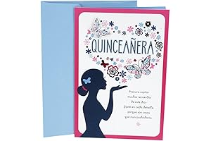 Hallmark Vida Spanish Birthday Card for Quinceañera (Flower and Butterfly Heart) (0499RZM7059)
