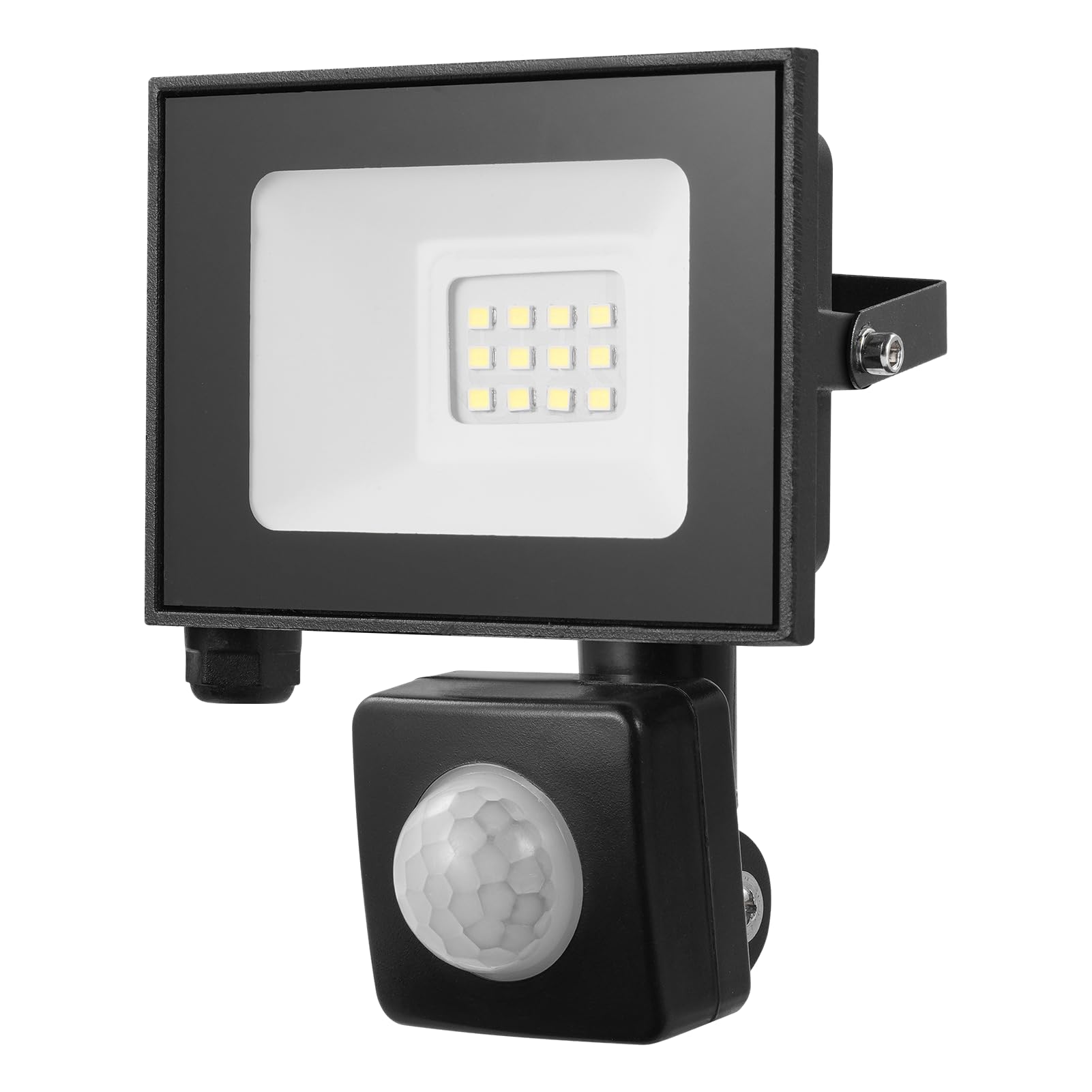10W Security Lights with PIR Motion Sensor,IR Remote Control,1000LM 6500K Super Bright LED Floodlights Outdoor,IP66 Waterproof Spotlight,Ultra Thin Wall Lights for Garden Garage Yard Doorways