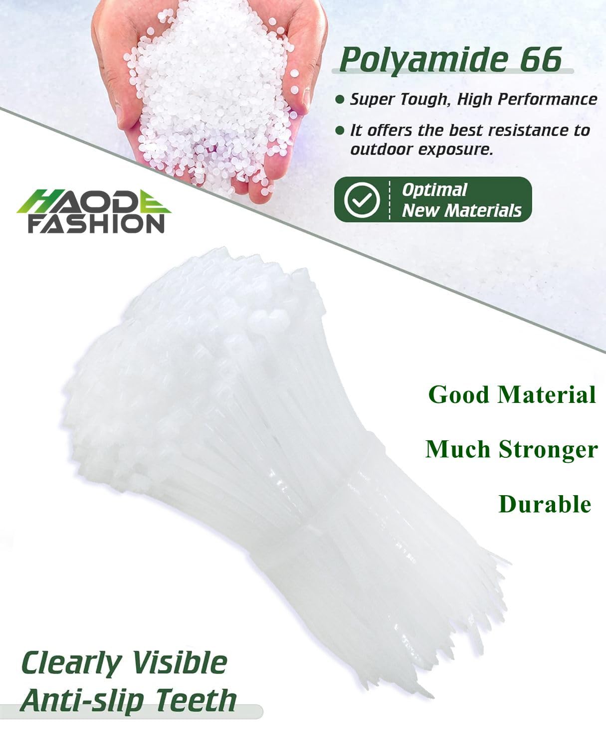 White Zip Ties 4 Inch - 2000 Pack Small Cable Ties 18lb Strength, UV Resistant