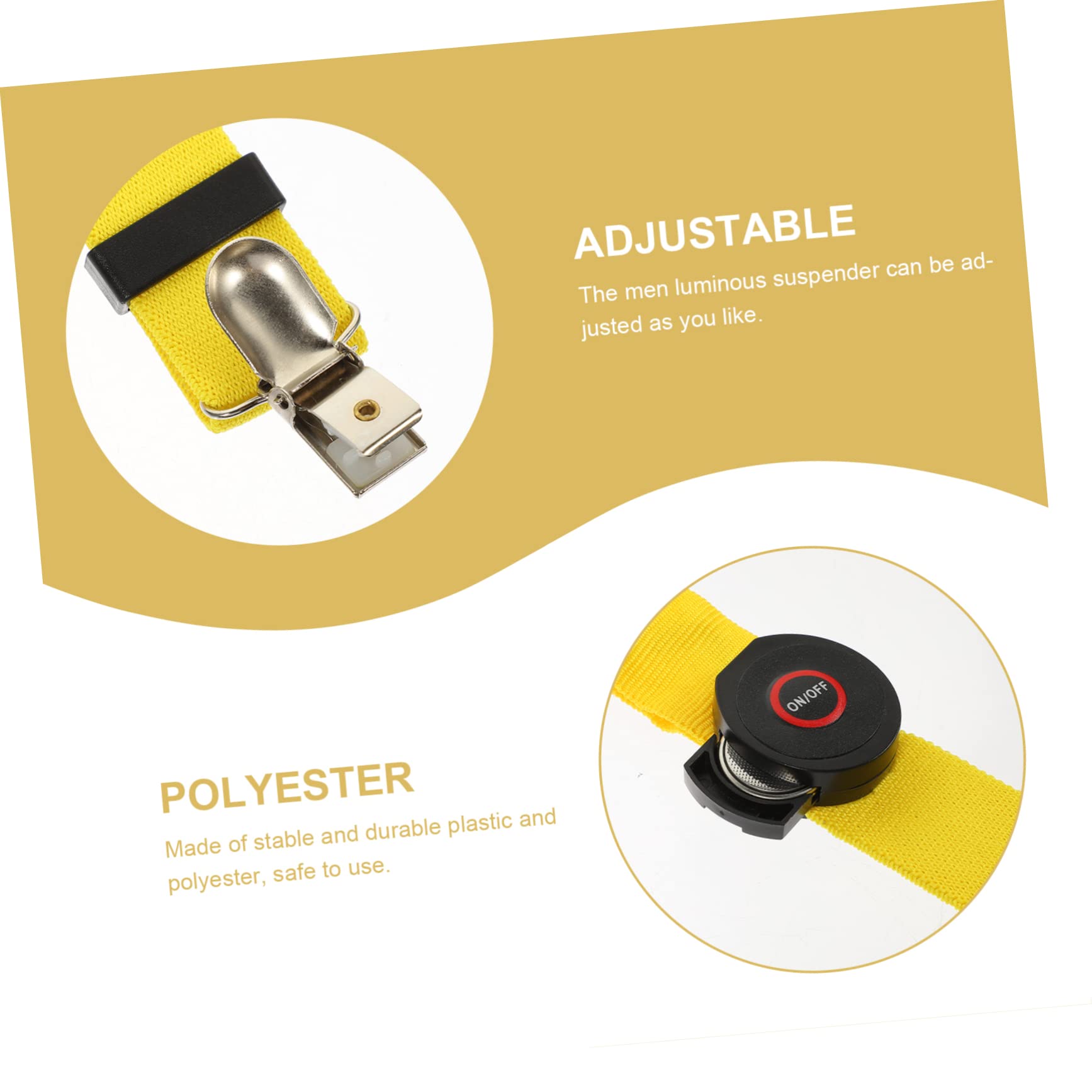 GALPADA 4pièces Bretelles Lumineuses Réglables Pour Pantalon Avec Clips Accessoires De Fête Et Festival Led Éclairant