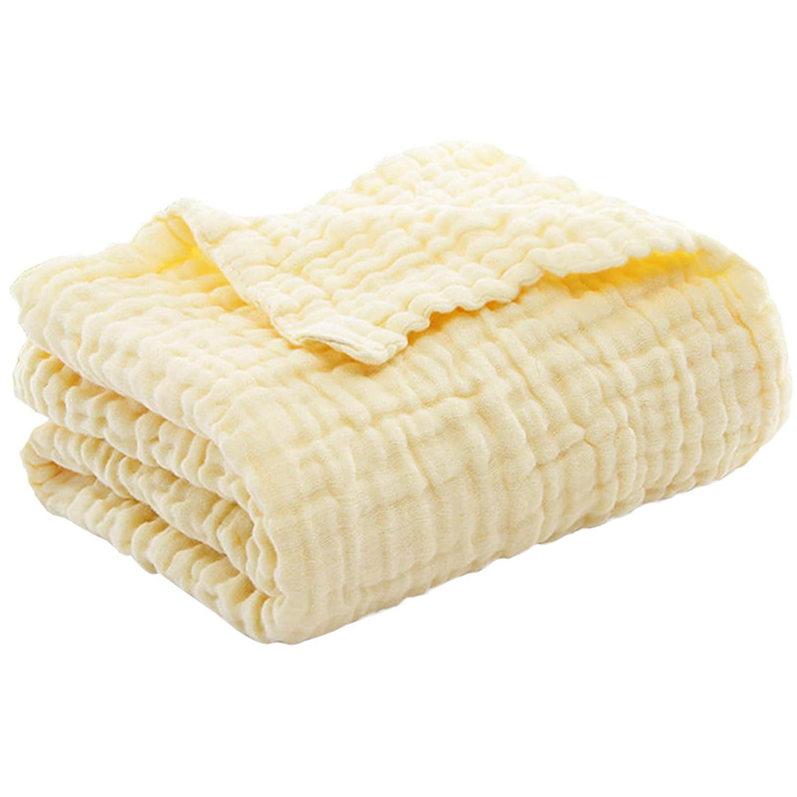 Knubbuf Soft Muslin Blanket, 2026 New 100% Natural Cotton Muslin Blanket, Cotton Throws For Sofas, Summer Muslin Bedspread, Blankets for Adults, Children & Babies (Yellow, King(200x230))