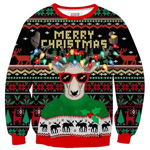 Arvilhill Men'S Ugly Christmas Funny Sweatshirt Loose Fit Adult Xmas 3D Print Sweater For Holiday (S-3Xl) 1 Arvilhill Men'S Ugly Christmas Funny Sweatshirt Loose Fit Adult Xmas 3D Print Sweater For Holiday (S-3Xl)