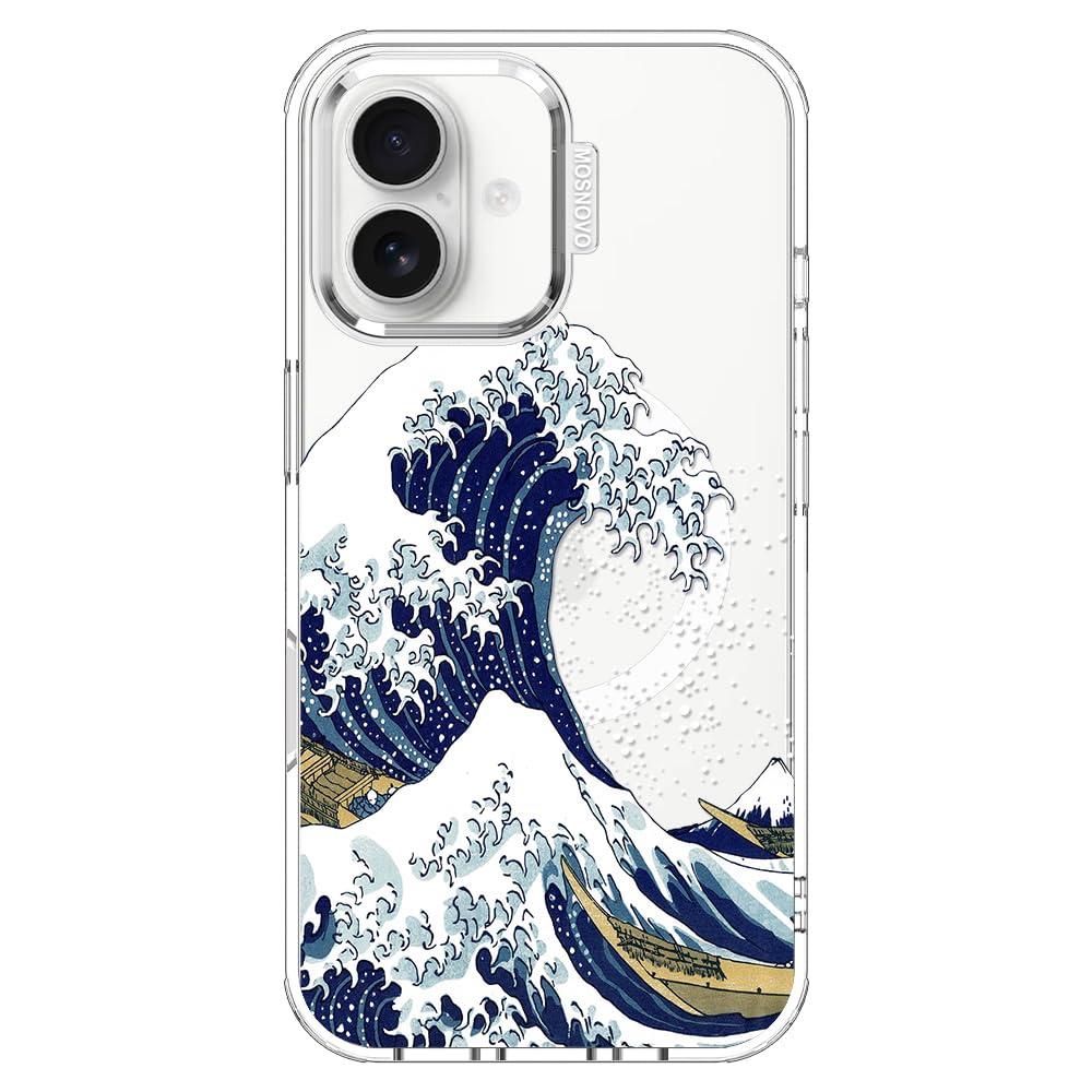MOSNOVO Case for iPhone 16, [Compatible with Magsafe] [Buffertech 6.6ft Military-Grade Drop Protection] [Anti Peel Off Tech] Clear Phone Case Design -