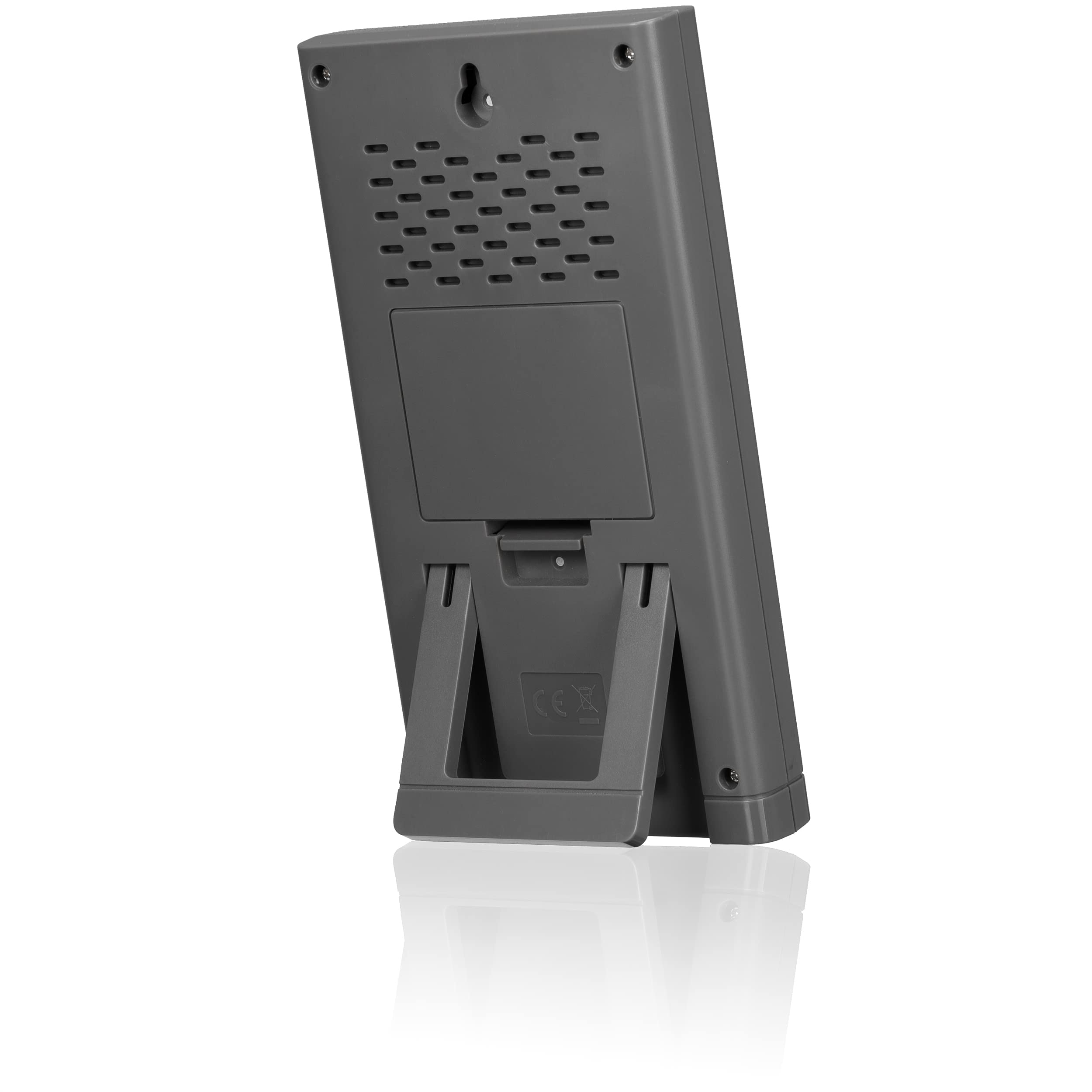 Back of BRESSER Meteo Temp main unit with stand
