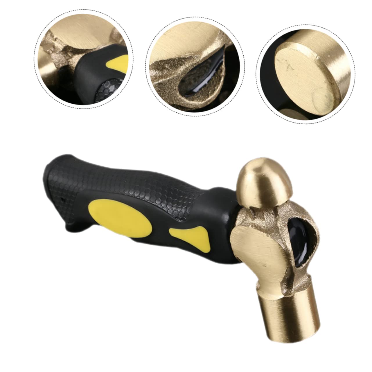 Mipcase Martillo De Latón Martillo De Doble Cabeza De Artesanía El Joyeros Carpintería Sello Doble 1Lb De Cobre De Metal Aluminio Negro Bronce