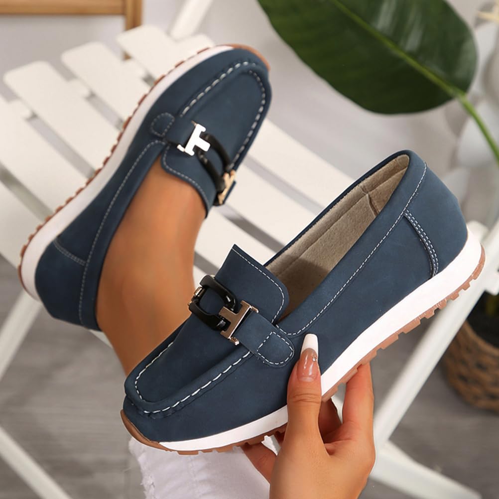shownicer Scarpe Donna Piatti Loafers Comodi Tinta Unita Mocassini
