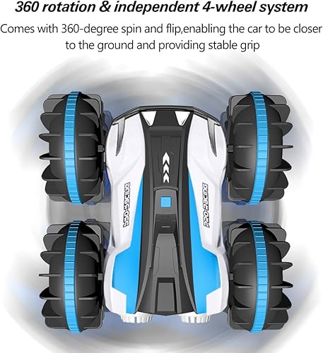 Miniatura 3 de FREE TO FLY Control remoto para coche barco camión 4WD 6CH 24Ghz agua terrestre 2 en 1 coche de juguete RC multifunción impermeable truco 1 16