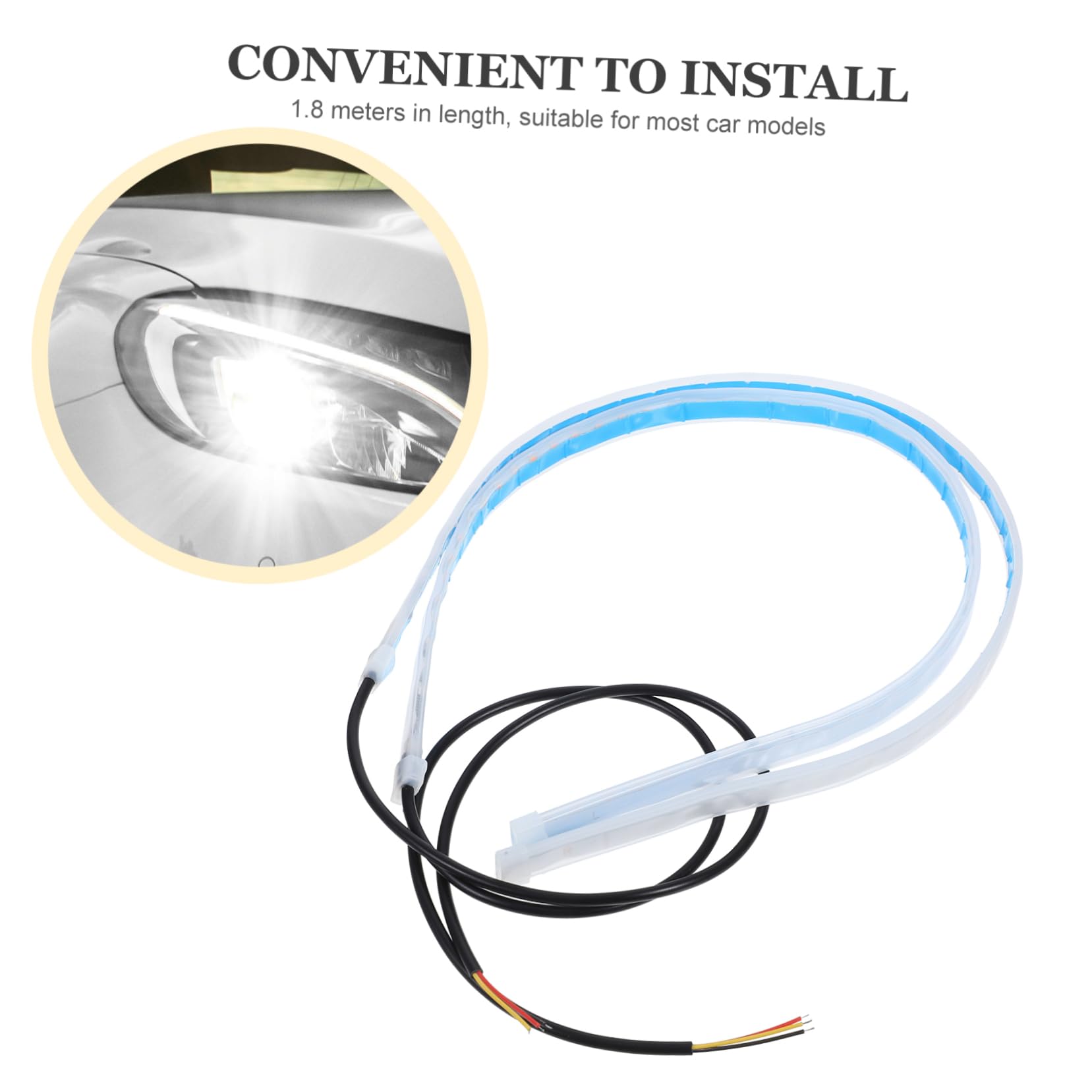 COSMEVIVI 2pcs LED Strip Car Hood Light Dynamic Running Light for Enhanced Visibility Flexible Illumination Design Easy Installation for All Weather Conditions