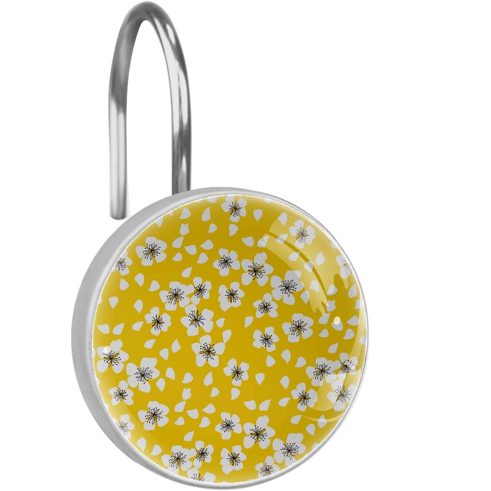 Crochets pour rideau de douche en acier inox par 12 pour égayer une salle de bain familiale