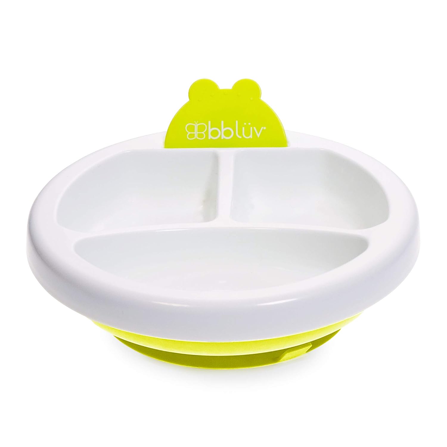 bblüv - Platö - Warming Feeding Plate - 3 Compartments with Suction Base for Baby to Toddler (Lime) - BPA and Phthalate Free