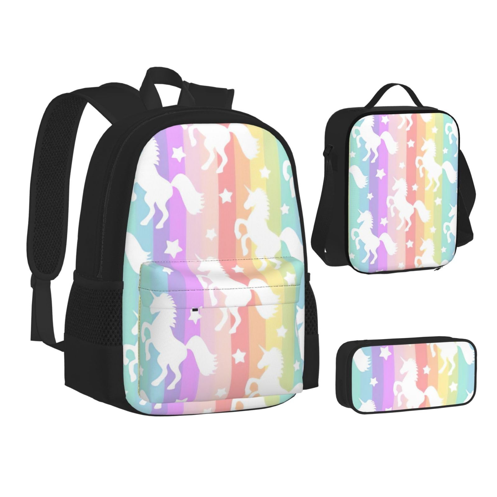 Sac à dos, sac à déjeuner, trousse à crayons, ensemble de 3 pièces