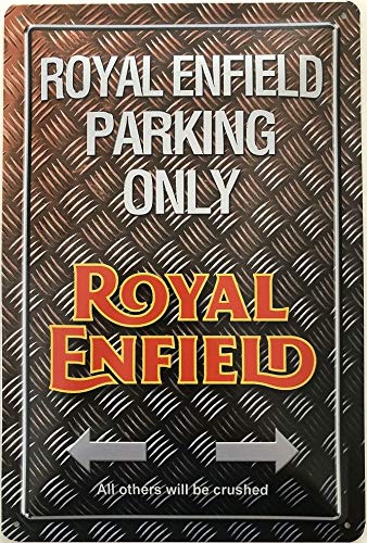Deko7 - Cartel de chapa (30 x 20 cm), diseño de Royal Enfield Parking Only riffel