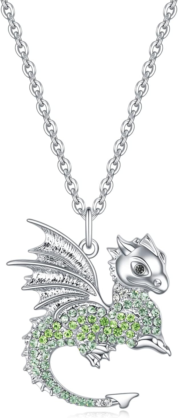 luomart Dragon Dinosaur Necklace Birthday Gifts for Girls,Dragons Dinosaurs Pendant Necklaces Jewelry for Women