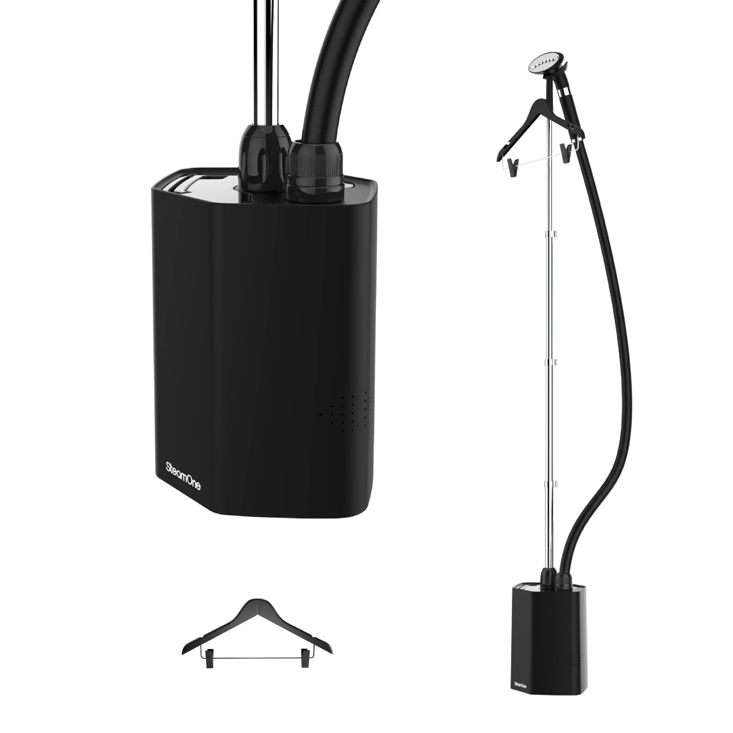 STEAMONE - Steamer Défroisseur à vapeur 1800W 40g/min - Steamer vertical - Autonomie 45min - Capacité réservoir 1,8L - Elimines 99,99% d'impuretés - Prêt en 60s -Câble 2m - EUHG100B