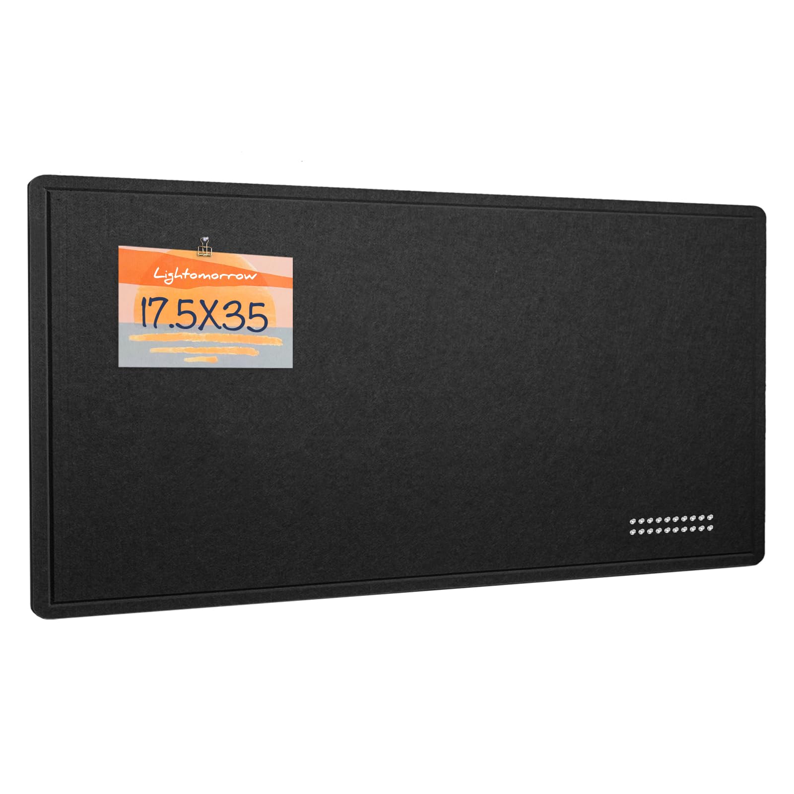 Bulletin Board, 89 x 44 cm Felt Board - Decorative Pin Board, Cork Board Alternative for Wall, Foldable Picture Board Self-Adhesive Vision Board Prayer Board with 20 Pushpins - Black โ image 1