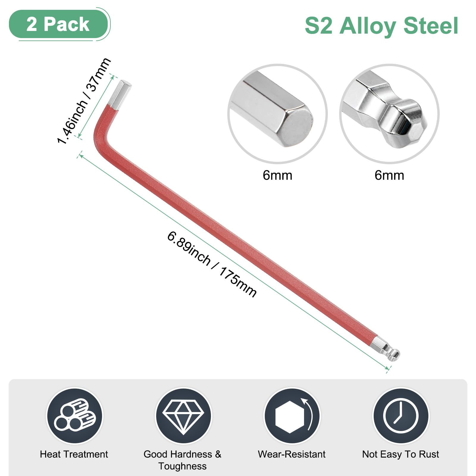 M METERXITY 2-Pack Ball End Hex Key Wrench - Image 3